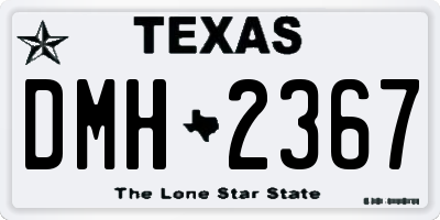 TX license plate DMH2367