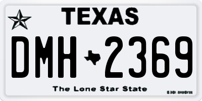 TX license plate DMH2369