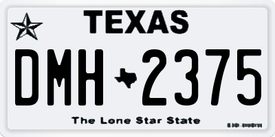 TX license plate DMH2375