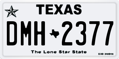 TX license plate DMH2377