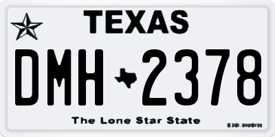 TX license plate DMH2378