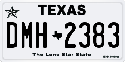 TX license plate DMH2383