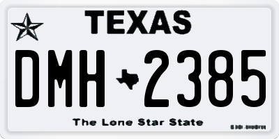 TX license plate DMH2385
