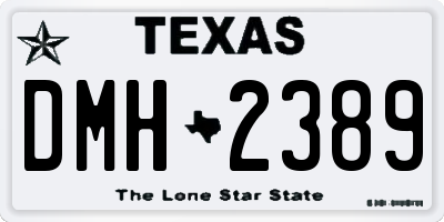 TX license plate DMH2389
