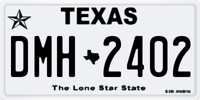TX license plate DMH2402
