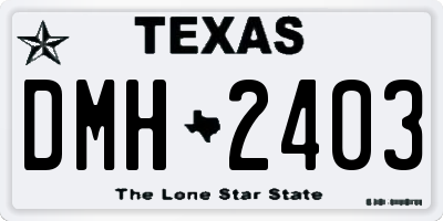 TX license plate DMH2403