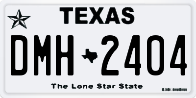 TX license plate DMH2404