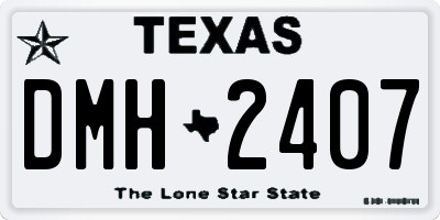 TX license plate DMH2407