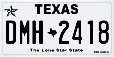 TX license plate DMH2418