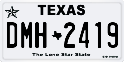 TX license plate DMH2419