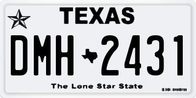 TX license plate DMH2431