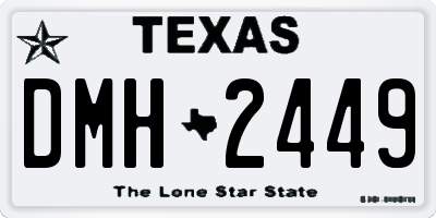 TX license plate DMH2449