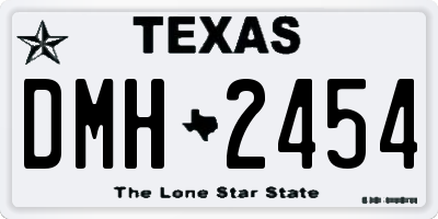TX license plate DMH2454