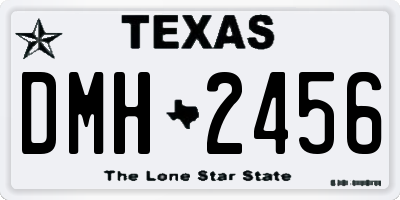 TX license plate DMH2456