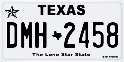 TX license plate DMH2458