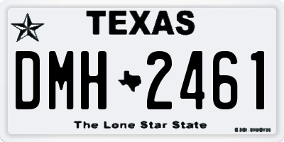 TX license plate DMH2461