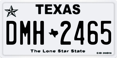 TX license plate DMH2465
