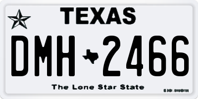 TX license plate DMH2466