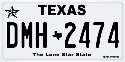 TX license plate DMH2474