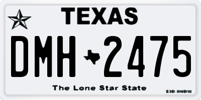 TX license plate DMH2475