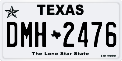 TX license plate DMH2476