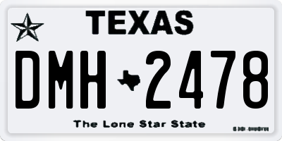 TX license plate DMH2478