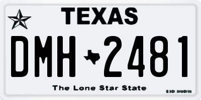 TX license plate DMH2481