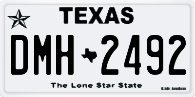 TX license plate DMH2492