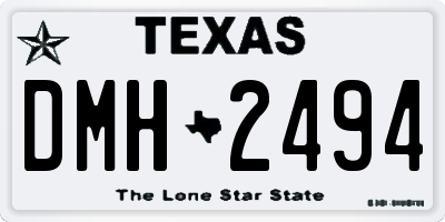 TX license plate DMH2494