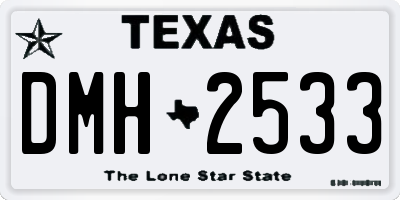TX license plate DMH2533