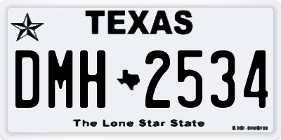 TX license plate DMH2534