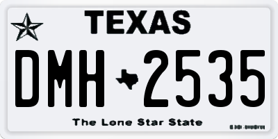 TX license plate DMH2535
