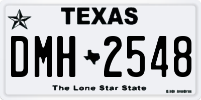 TX license plate DMH2548