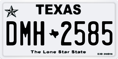 TX license plate DMH2585