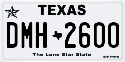 TX license plate DMH2600