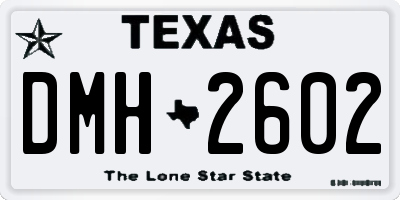 TX license plate DMH2602