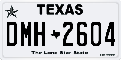TX license plate DMH2604