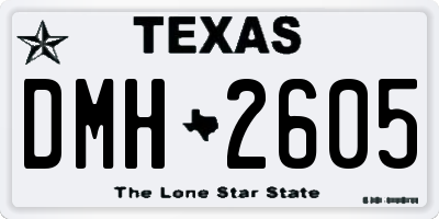 TX license plate DMH2605