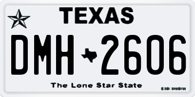 TX license plate DMH2606
