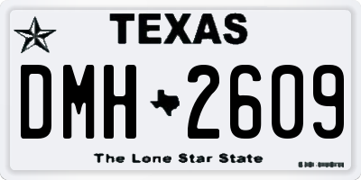 TX license plate DMH2609