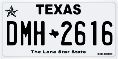TX license plate DMH2616
