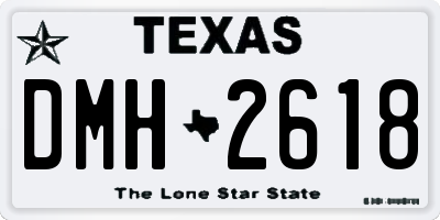 TX license plate DMH2618