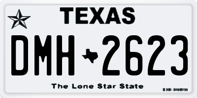 TX license plate DMH2623