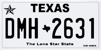 TX license plate DMH2631