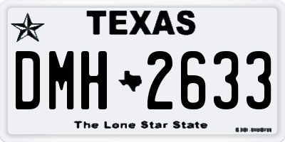 TX license plate DMH2633