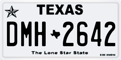 TX license plate DMH2642