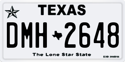 TX license plate DMH2648