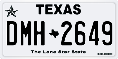TX license plate DMH2649