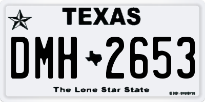 TX license plate DMH2653