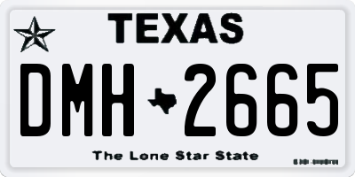 TX license plate DMH2665